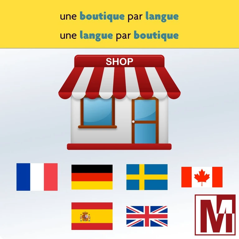 Chaque langue sera associé à une seule boutique